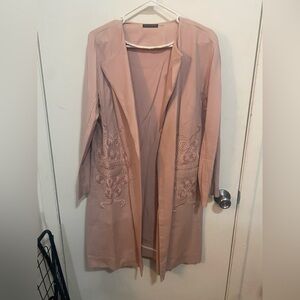 Natori Pink Embroidered Coat